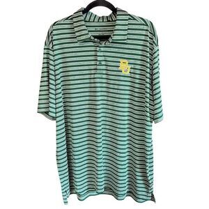 Columbia Golf Men's 2XL Green Striped Polo Shirt Baylor Bears Logo